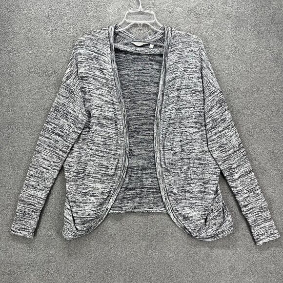 Athleta Cardigan Womens Small Gray Drape Pose Wrap Marled Open Front Knit - Picture 1 of 16